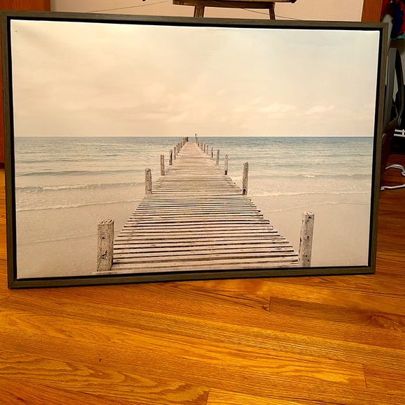 Kate and Laurel Beach Canvas with Wood Frame 33x23 - Picture 9 of 9